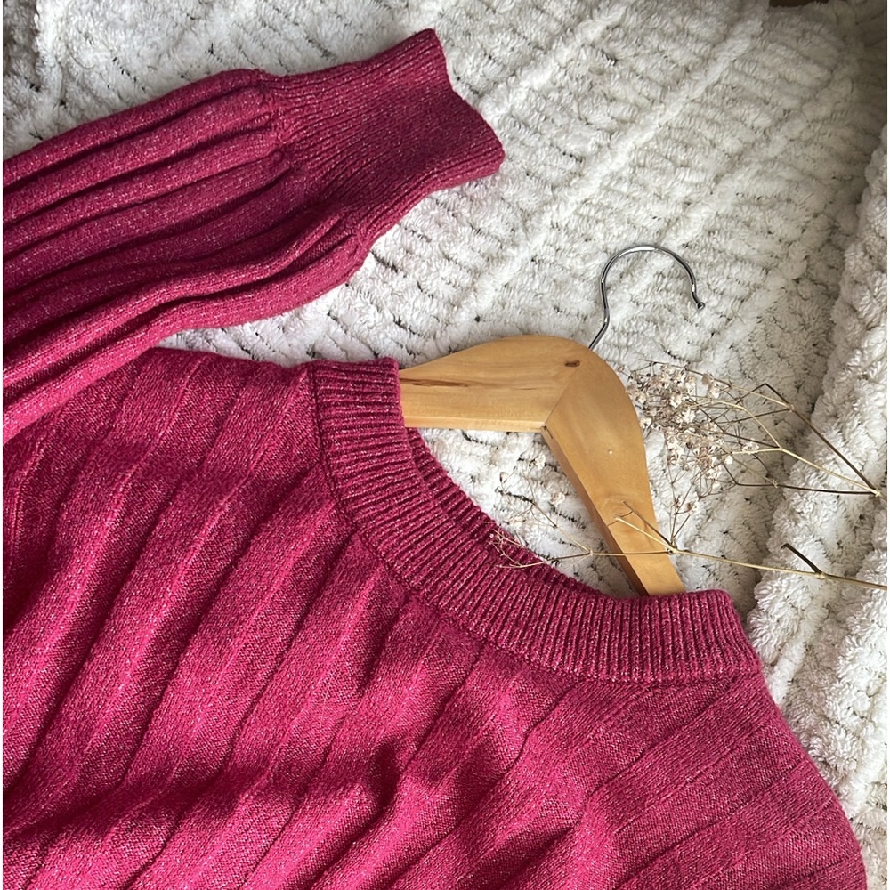 Mock Neck Magenta Sweater